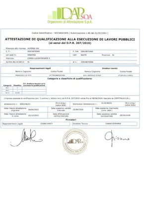 Certificazione Avvenia – documento 3